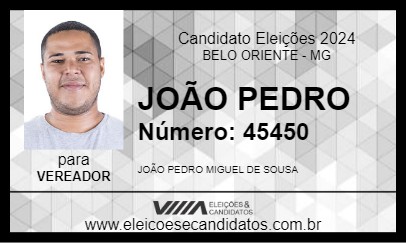 Candidato JOÃO PEDRO 2024 - BELO ORIENTE - Eleições