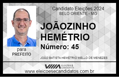 Candidato JOÃOZINHO HEMÉTRIO 2024 - BELO ORIENTE - Eleições