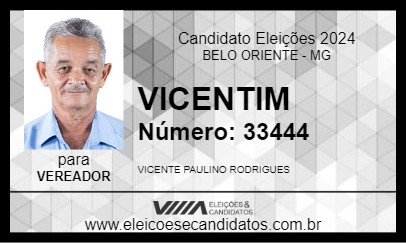 Candidato VICENTIM 2024 - BELO ORIENTE - Eleições