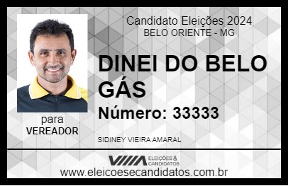 Candidato DINEI DO BELO GÁS 2024 - BELO ORIENTE - Eleições