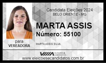 Candidato MARTA ASSIS 2024 - BELO ORIENTE - Eleições