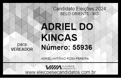 Candidato ADRIEL DO KINCAS 2024 - BELO ORIENTE - Eleições