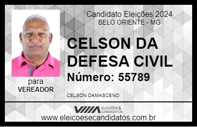 Candidato CELSO DAMASCENO 2024 - BELO ORIENTE - Eleições