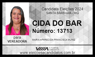 Candidato CIDA DO BAR 2024 - SANTA BÁRBARA - Eleições