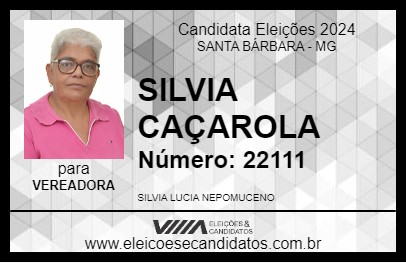 Candidato SILVIA CAÇAROLA 2024 - SANTA BÁRBARA - Eleições