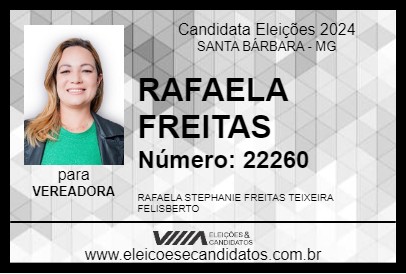 Candidato RAFAELA FREITAS 2024 - SANTA BÁRBARA - Eleições