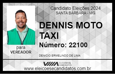 Candidato DENNIS MOTO TAXI 2024 - SANTA BÁRBARA - Eleições