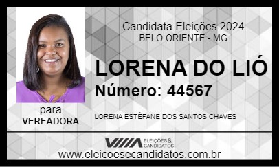 Candidato LORENA DO LIÓ 2024 - BELO ORIENTE - Eleições