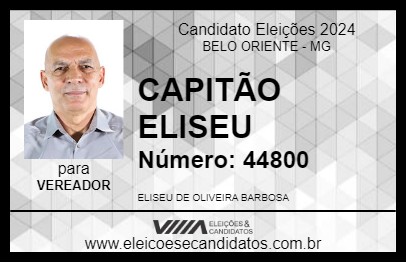 Candidato CAPITÃO ELISEU 2024 - BELO ORIENTE - Eleições