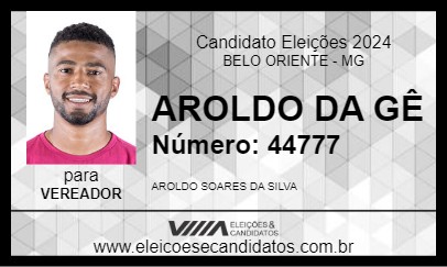 Candidato AROLDO DA GÊ 2024 - BELO ORIENTE - Eleições