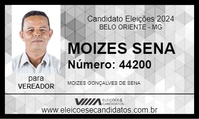 Candidato MOIZES SENA 2024 - BELO ORIENTE - Eleições