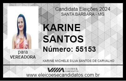 Candidato KARINE SANTOS 2024 - SANTA BÁRBARA - Eleições