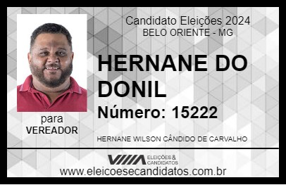 Candidato HERNANE DO DONIL 2024 - BELO ORIENTE - Eleições