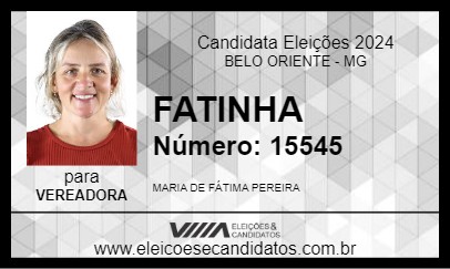 Candidato FATINHA 2024 - BELO ORIENTE - Eleições