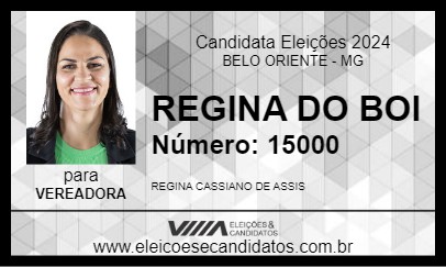 Candidato REGINA DO BOI 2024 - BELO ORIENTE - Eleições