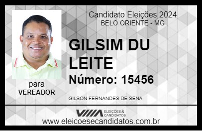 Candidato GILSIM DU LEITE 2024 - BELO ORIENTE - Eleições