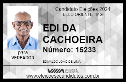 Candidato EDI DA CACHOEIRA 2024 - BELO ORIENTE - Eleições