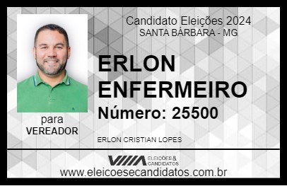 Candidato ERLON ENFERMEIRO 2024 - SANTA BÁRBARA - Eleições