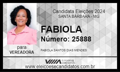 Candidato FABIOLA 2024 - SANTA BÁRBARA - Eleições