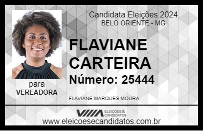 Candidato FLAVIANE CARTEIRA 2024 - BELO ORIENTE - Eleições