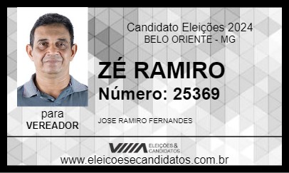 Candidato ZÉ RAMIRO 2024 - BELO ORIENTE - Eleições