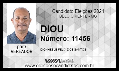 Candidato DIOU 2024 - BELO ORIENTE - Eleições