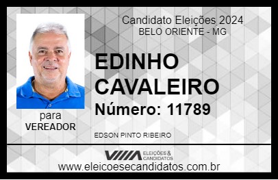 Candidato EDINHO CAVALEIRO 2024 - BELO ORIENTE - Eleições