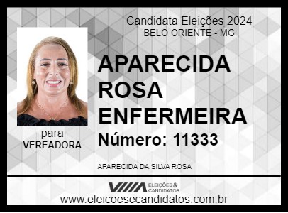 Candidato APARECIDA ROSA ENFERMEIRA 2024 - BELO ORIENTE - Eleições