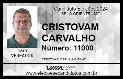 Candidato CRISTOVAM CARVALHO 2024 - BELO ORIENTE - Eleições