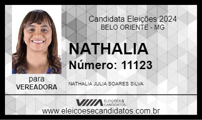 Candidato NATHALIA 2024 - BELO ORIENTE - Eleições