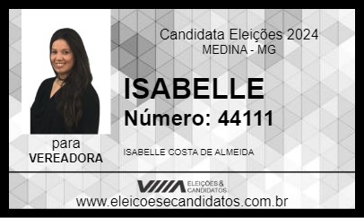 Candidato ISABELLE 2024 - MEDINA - Eleições