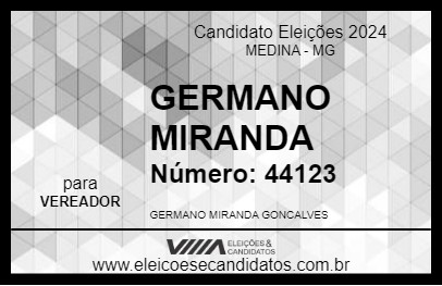 Candidato GERMANO MIRANDA 2024 - MEDINA - Eleições