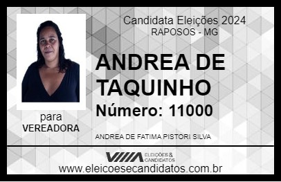 Candidato ANDREA DE TAQUINHO 2024 - RAPOSOS - Eleições