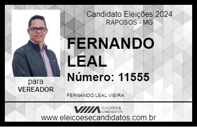 Candidato FERNANDO LEAL 2024 - RAPOSOS - Eleições