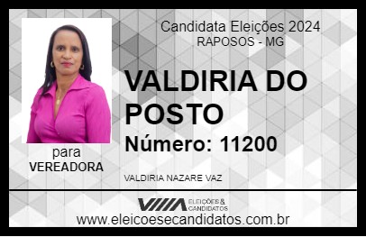 Candidato VALDIRIA DO POSTO 2024 - RAPOSOS - Eleições