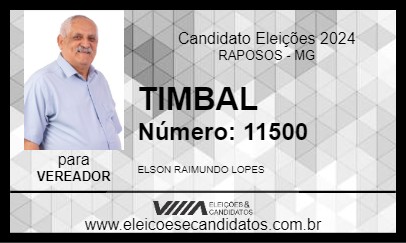 Candidato TIMBAL 2024 - RAPOSOS - Eleições