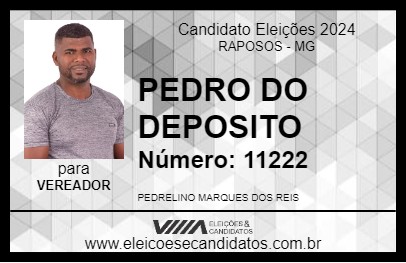 Candidato PEDRO DO DEPOSITO 2024 - RAPOSOS - Eleições