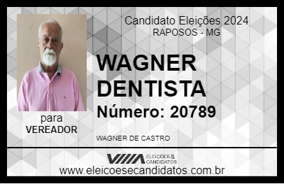 Candidato WAGNER DENTISTA 2024 - RAPOSOS - Eleições