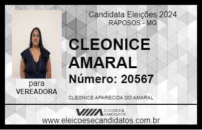 Candidato CLEONICE AMARAL 2024 - RAPOSOS - Eleições