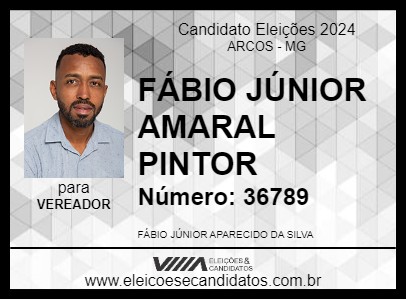 Candidato FÁBIO JÚNIOR AMARAL PINTOR 2024 - ARCOS - Eleições