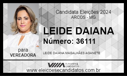 Candidato LEIDE DAIANA 2024 - ARCOS - Eleições