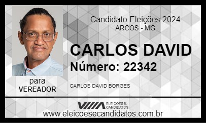 Candidato CARLOS DAVID 2024 - ARCOS - Eleições