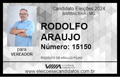 Candidato RODOLFO ARAUJO 2024 - BARBACENA - Eleições