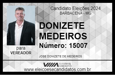 Candidato DONIZETE MEDEIROS 2024 - BARBACENA - Eleições