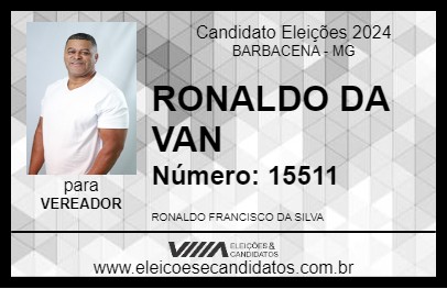 Candidato RONALDO DA VAN 2024 - BARBACENA - Eleições