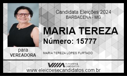 Candidato MARIA TEREZA 2024 - BARBACENA - Eleições