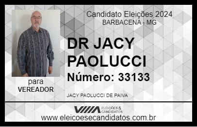 Candidato DR JACY PAOLUCCI 2024 - BARBACENA - Eleições