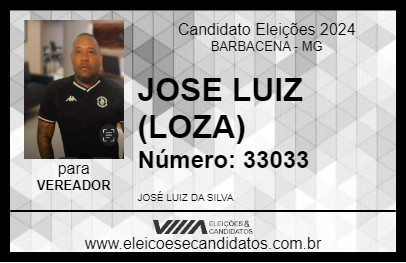 Candidato JOSE LUIZ (LOZA) 2024 - BARBACENA - Eleições