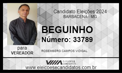 Candidato BEGUINHO 2024 - BARBACENA - Eleições