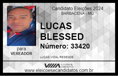 Candidato LUCAS BLESSED 2024 - BARBACENA - Eleições